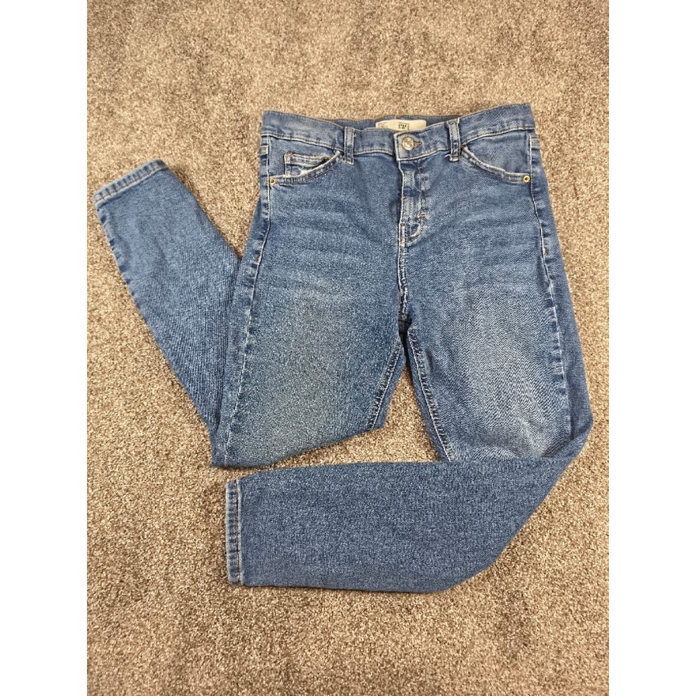 Topshop Moto Jamie Skinny Jeans Blue Distressed High Rise W30 L30